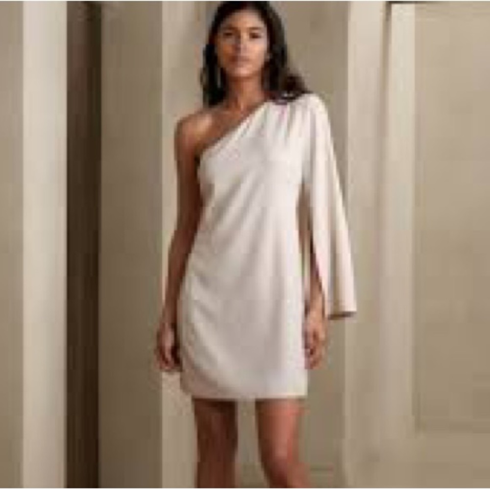 Banana Republic Cream One Shoulder Mini Dress
